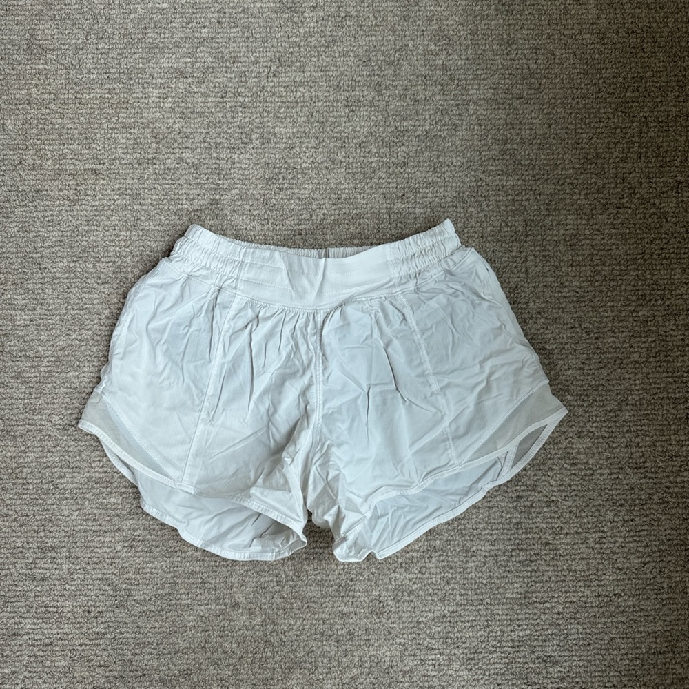 Lululemon Athletica White Athletic Shorts Lightweight Elastic Waist